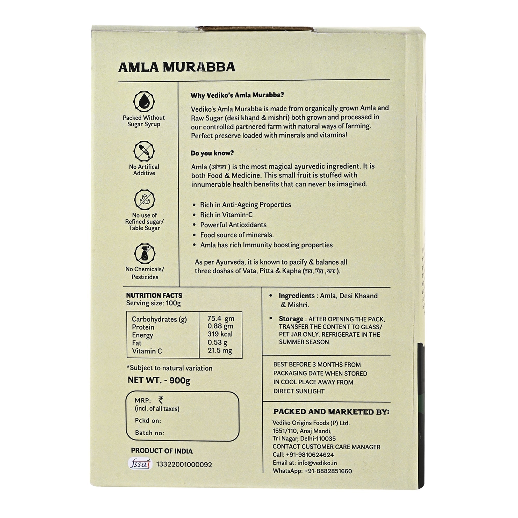 Vediko Origins Amla Murabba | Grocsy