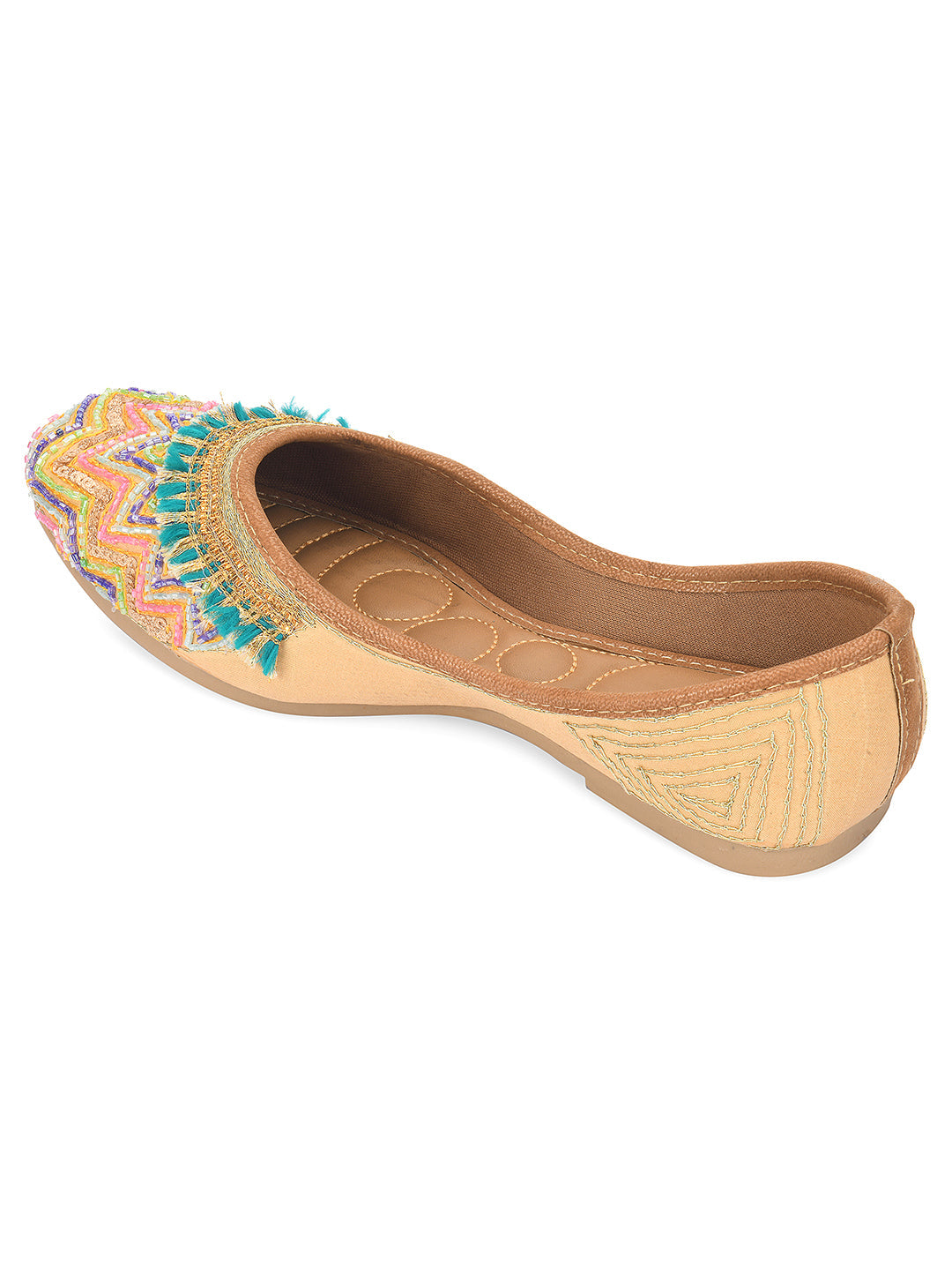 Desi Colour Women Indian Ethnic Footwear-Multi Zigzag | Grocsy