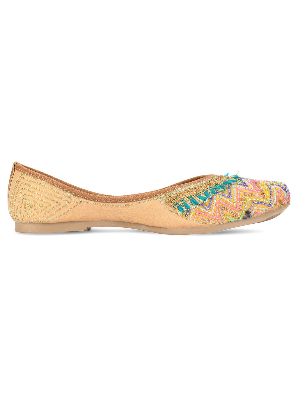Desi Colour Women Indian Ethnic Footwear-Multi Zigzag | Grocsy
