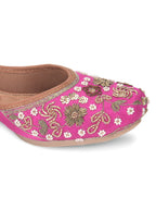 Desi Colour Women Indian Ethnic Footwear-Party Wear Pink Dabka Work | Grocsy