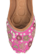 Desi Colour Women Indian Ethnic Footwear-Party Wear Pink Dabka Work | Grocsy