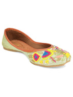 Desi Colour Women Indian Ethnic Footwear-Sea green forest | Grocsy