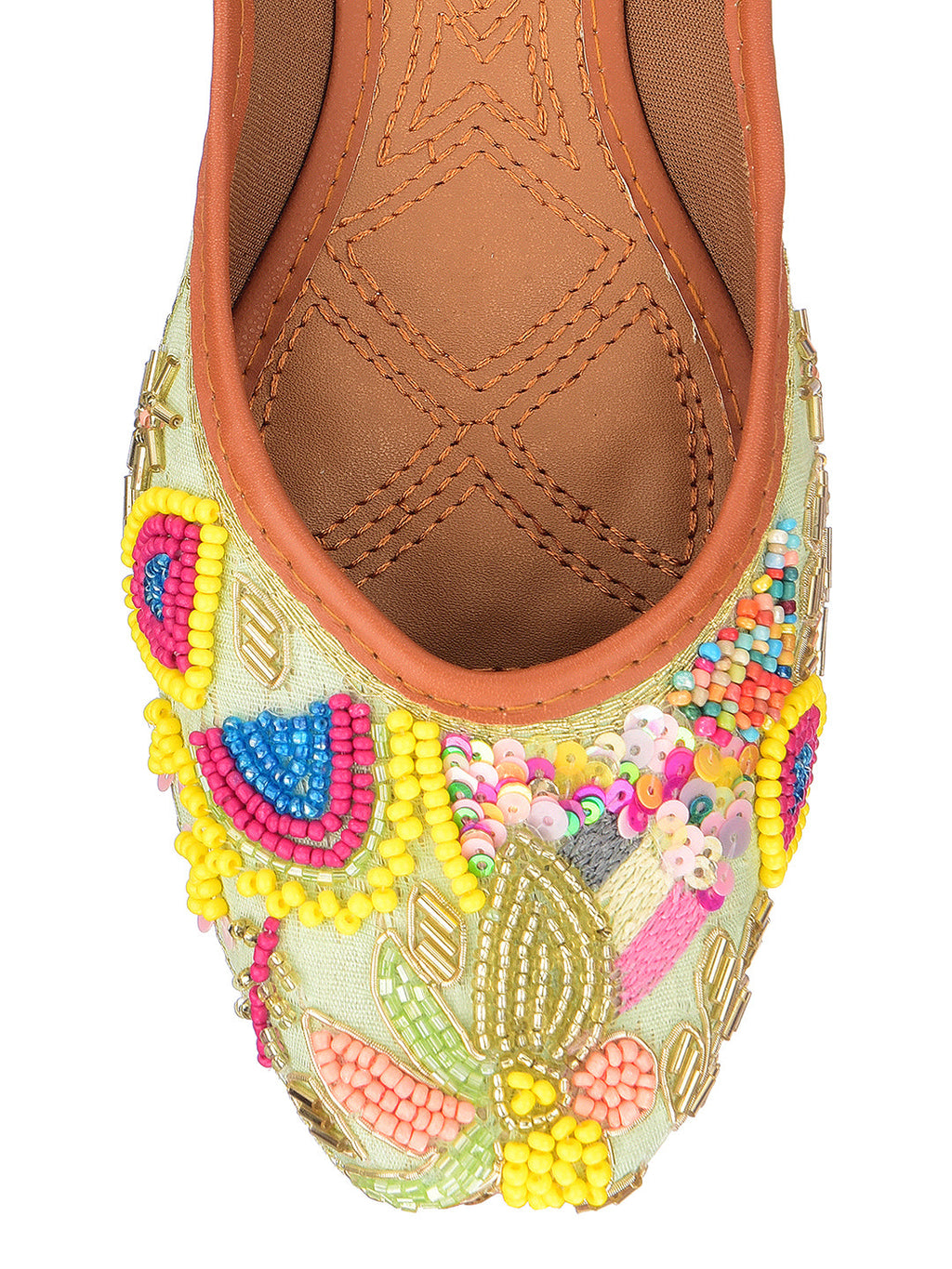 Desi Colour Women Indian Ethnic Footwear-Sea green forest | Grocsy
