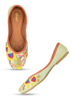 Desi Colour Women Indian Ethnic Footwear-Sea green forest | Grocsy