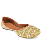 Desi Colour Women Indian Ethnic Footwear-Gold line | Grocsy