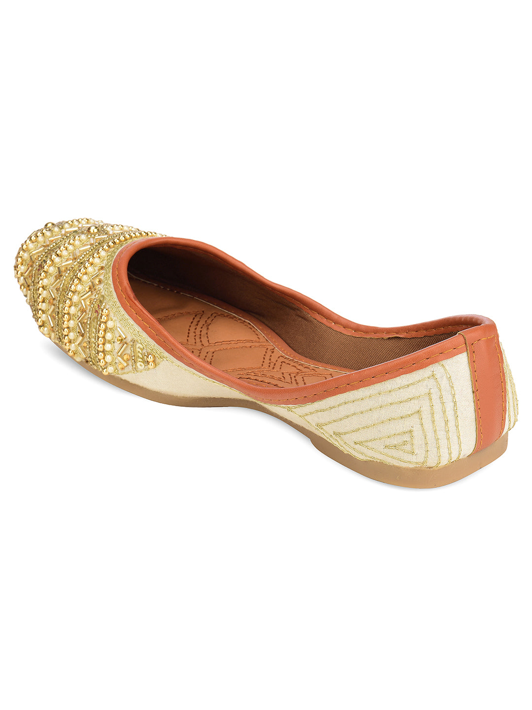 Desi Colour Women Indian Ethnic Footwear-Gold line | Grocsy