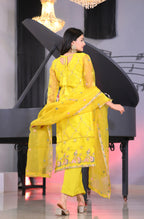 Teeya Creation Lemon Yellow Color Organza Silk Heavy Embroidery Work Fully Stitched Salwar Suit | Grocsy