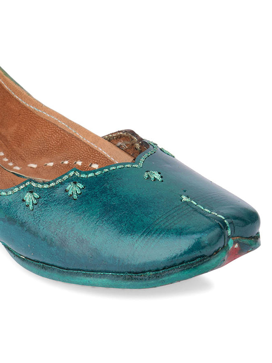 Desi Colour Women Indian Ethnic Footwear-Green Elegance | Grocsy