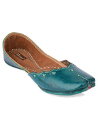 Desi Colour Women Indian Ethnic Footwear-Green Elegance | Grocsy