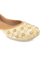 Desi Colour Women Indian Ethnic Footwear-Gold Dabka work | Grocsy