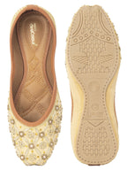 Desi Colour Women Indian Ethnic Footwear-Gold Dabka work | Grocsy