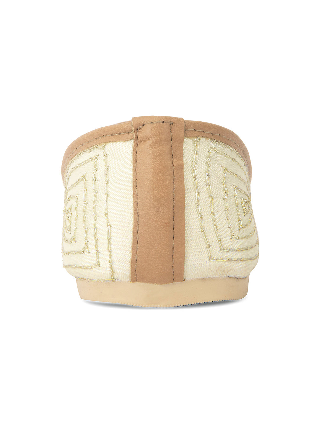 Desi Colour Women Indian Ethnic Footwear-Off White V Pearl | Grocsy