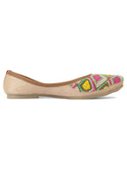 Desi Colour Women Indian Ethnic Footwear-Pink Multi Colour Pearl | Grocsy