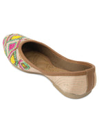 Desi Colour Women Indian Ethnic Footwear-Pink Multi Colour Pearl | Grocsy