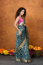 Very Much Indian Designed By VMI - Handloom Moonga Tussar Silk Saree With Digital Floral Print | Grocsy