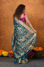Very Much Indian Designed By VMI - Handloom Moonga Tussar Silk Saree With Digital Floral Print | Grocsy
