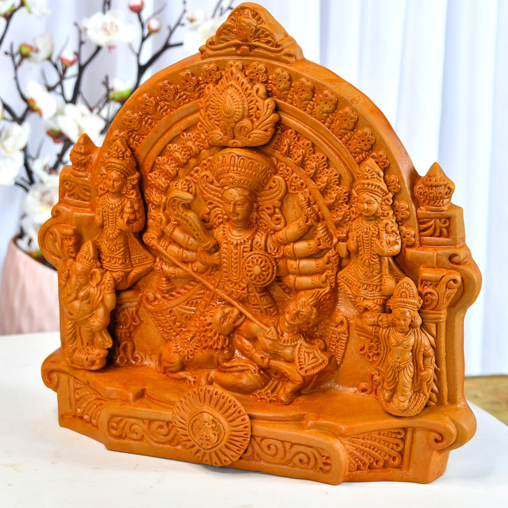 Sowpeace Premium Large Terracotta Durga Tabletop Decor | Grocsy