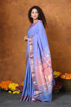 Very Much Indian EXCLUSIVE! Handloom Pure Cotton Paithani With Narayali Border & Most Traditional Double Pallu | Grocsy