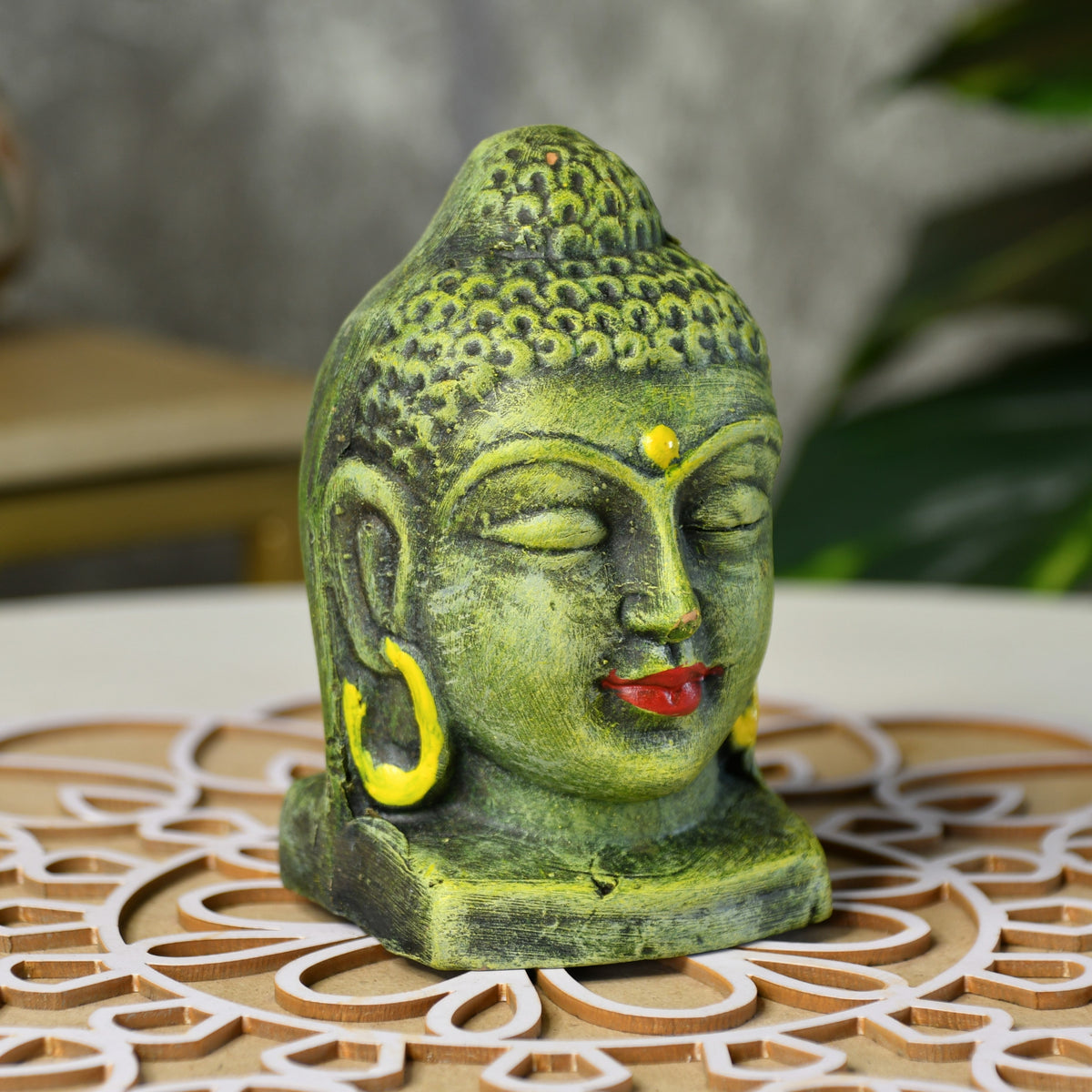 Sowpeace Premium Terracotta Meditating Buddha Head Tabletop | Grocsy