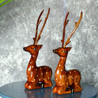 Sowpeace Pair of wooden sitting deer | Grocsy