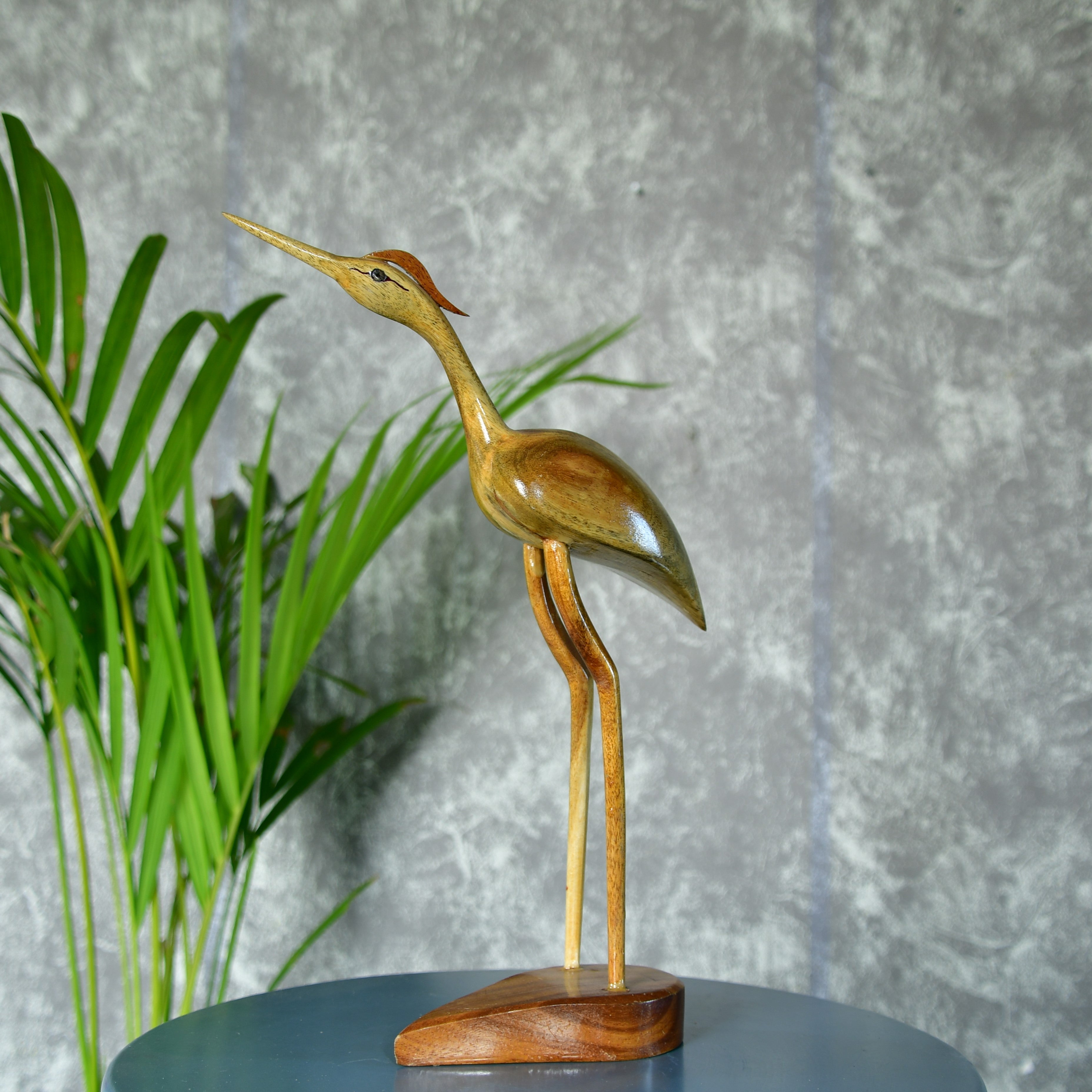 Sowpeace Elegant Wooden Carved Flamingo Sculpture: Premium Abstract Decor Accent | Grocsy