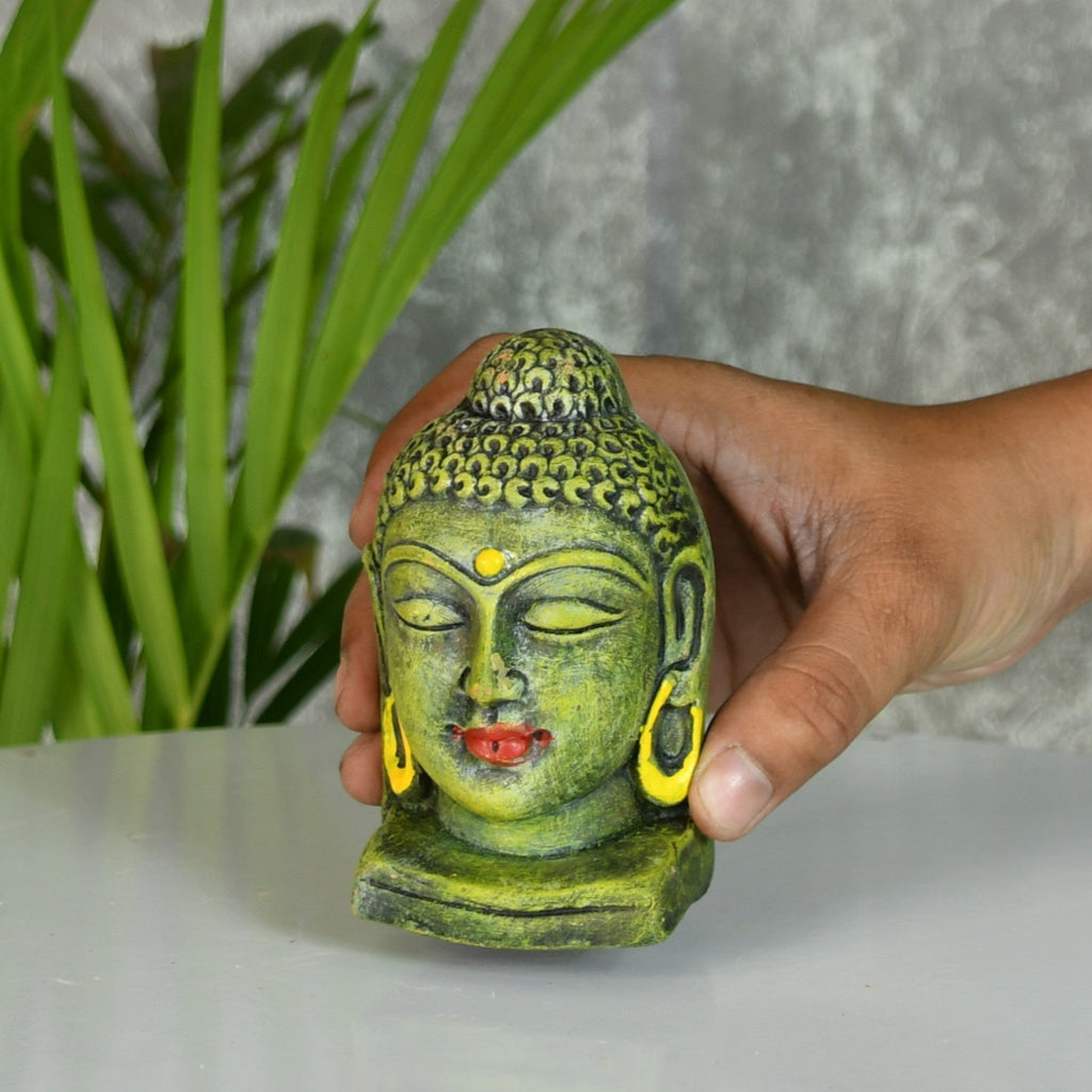 Sowpeace Premium Terracotta Meditating Buddha Head Tabletop | Grocsy