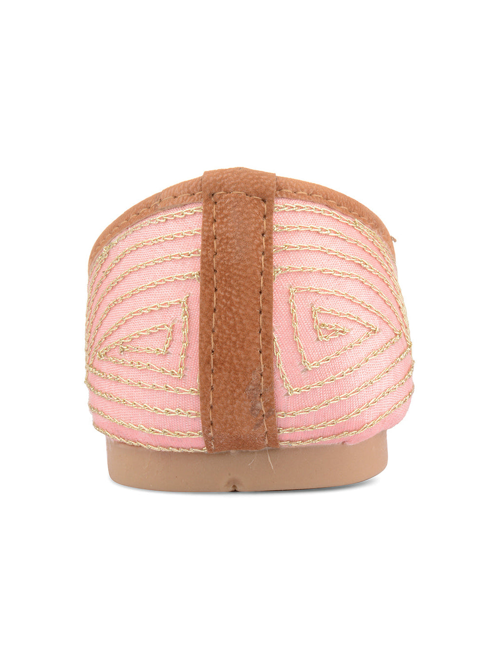 Desi Colour Women Indian Ethnic Footwear-Party Wear Pink Pearl Zigzag | Grocsy