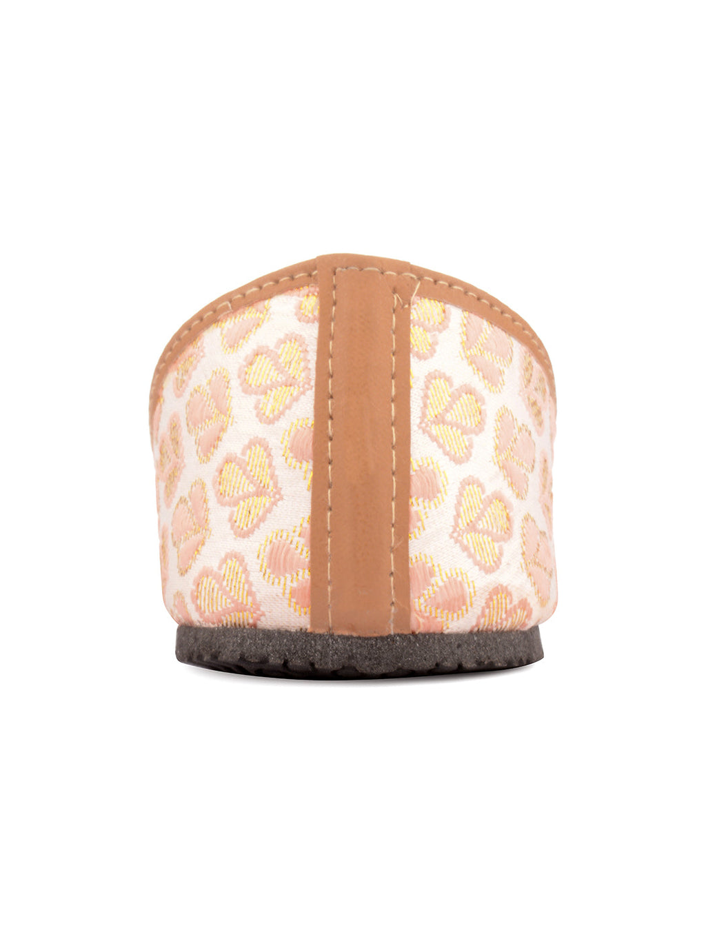Desi Colour Women Indian Ethnic Footwear-Cushioned Peach Brocket | Grocsy