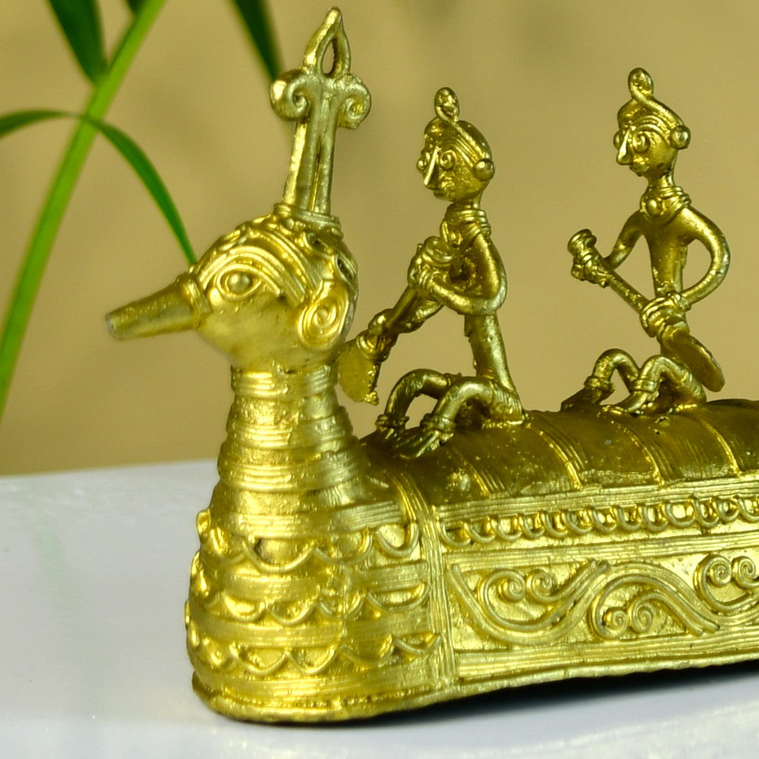Sowpeace Premium Brass Dhokra Art Ancient Boat | Grocsy