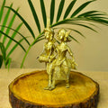 Sowpeace Artisanal Brass Dhokra Sculpture: Tribal Couple with Dhol | Grocsy