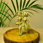 Sowpeace Artisanal Brass Dhokra Sculpture: Tribal Couple with Dhol | Grocsy