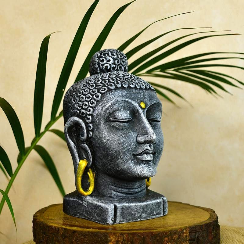 Sowpeace Premium Large Terracotta Meditating Buddha Head Tabletop | Grocsy