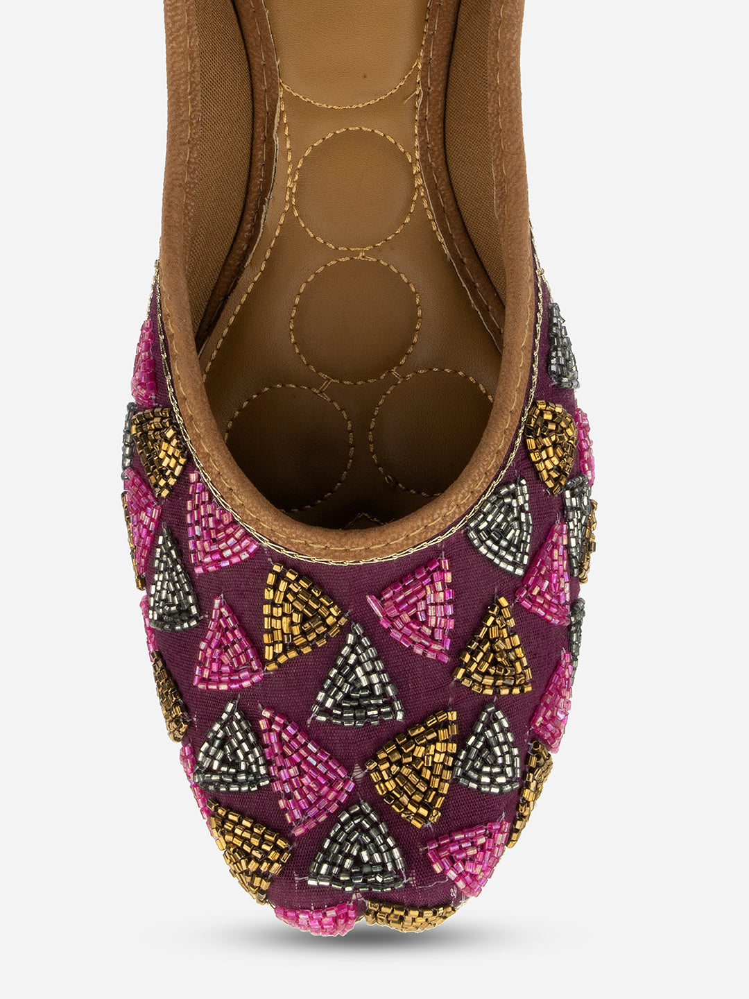 Desi Colour Women Indian Ethnic Footwear-Purple Bricks | Grocsy