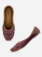 Desi Colour Women Indian Ethnic Footwear-Purple Bricks | Grocsy