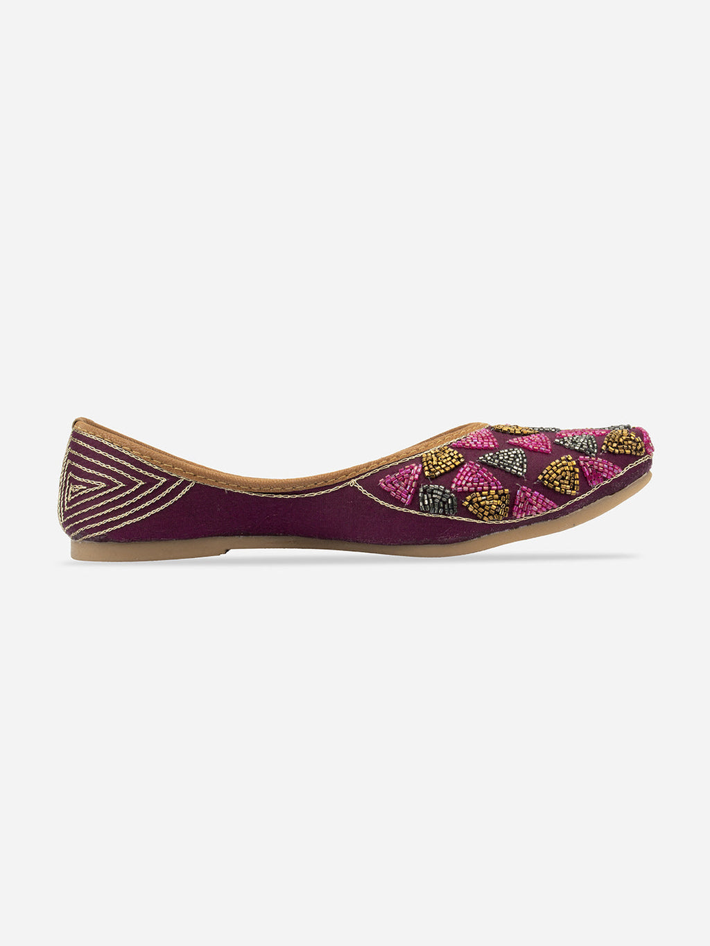 Desi Colour Women Indian Ethnic Footwear-Purple Bricks | Grocsy