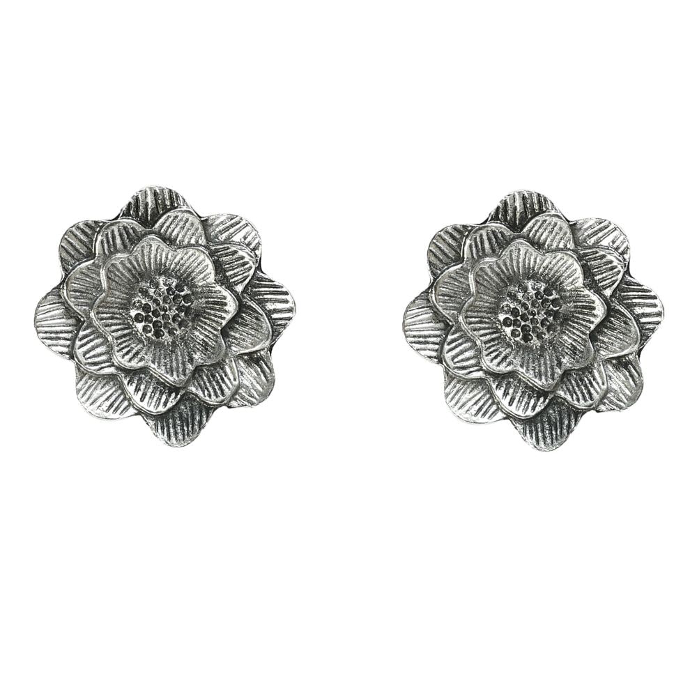 Mominos Fashion Johar Kamal Silver-Plated Brass Finish Rose Design Choker For Women (Silver) | Grocsy