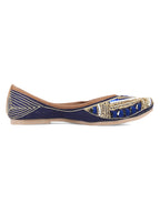 Desi Colour Women Indian Ethnic Footwear-Navy Blue Emb | Grocsy