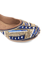 Desi Colour Women Indian Ethnic Footwear-Navy Blue Emb | Grocsy