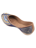 Desi Colour Women Indian Ethnic Footwear-Navy Blue Emb | Grocsy