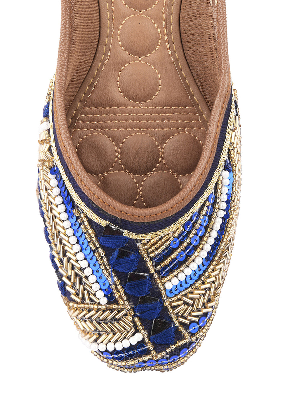 Desi Colour Women Indian Ethnic Footwear-Navy Blue Emb | Grocsy