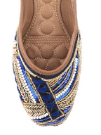Desi Colour Women Indian Ethnic Footwear-Navy Blue Emb | Grocsy