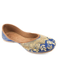 Desi Colour Women Indian Ethnic Footwear-Royal Blue Emb | Grocsy