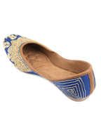 Desi Colour Women Indian Ethnic Footwear-Royal Blue Emb | Grocsy
