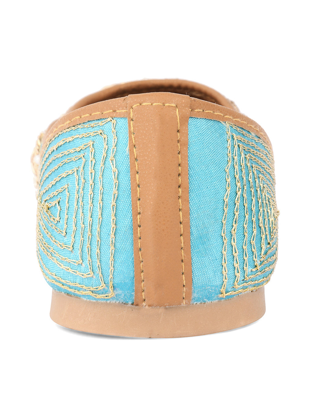 Desi Colour Women Indian Ethnic Footwear-Sky Blue Dabka | Grocsy