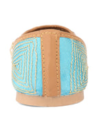 Desi Colour Women Indian Ethnic Footwear-Sky Blue Dabka | Grocsy