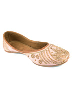 Desi Colour Women Indian Ethnic Footwear-Peach Dabka | Grocsy