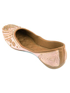 Desi Colour Women Indian Ethnic Footwear-Peach Dabka | Grocsy