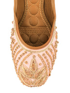 Desi Colour Women Indian Ethnic Footwear-Peach Dabka | Grocsy
