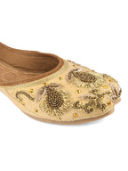 Desi Colour Women Indian Ethnic Footwear-Gold Stone Dabka | Grocsy