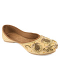 Desi Colour Women Indian Ethnic Footwear-Gold Stone Dabka | Grocsy
